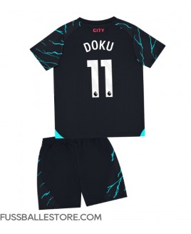 Günstige Manchester City Jeremy Doku #11 3rd trikot Kinder 2023-24 Kurzarm (+ Kurze Hosen)